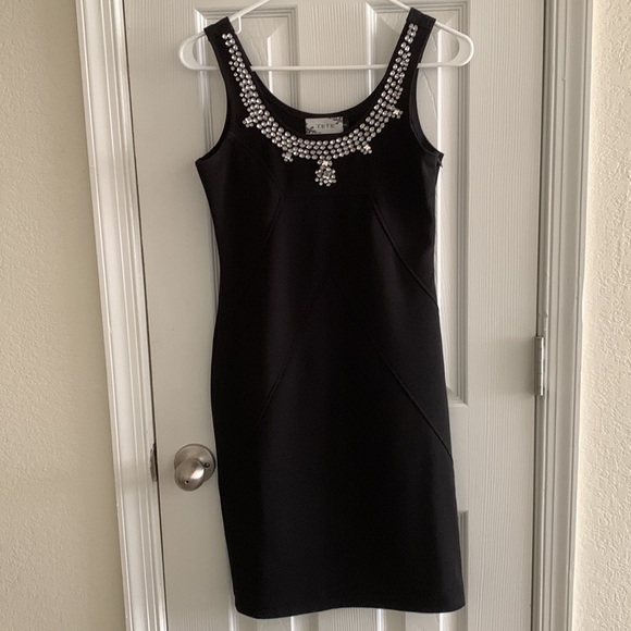 TUTU Mini black dress with silver collar studs. - Picture 2 of 10